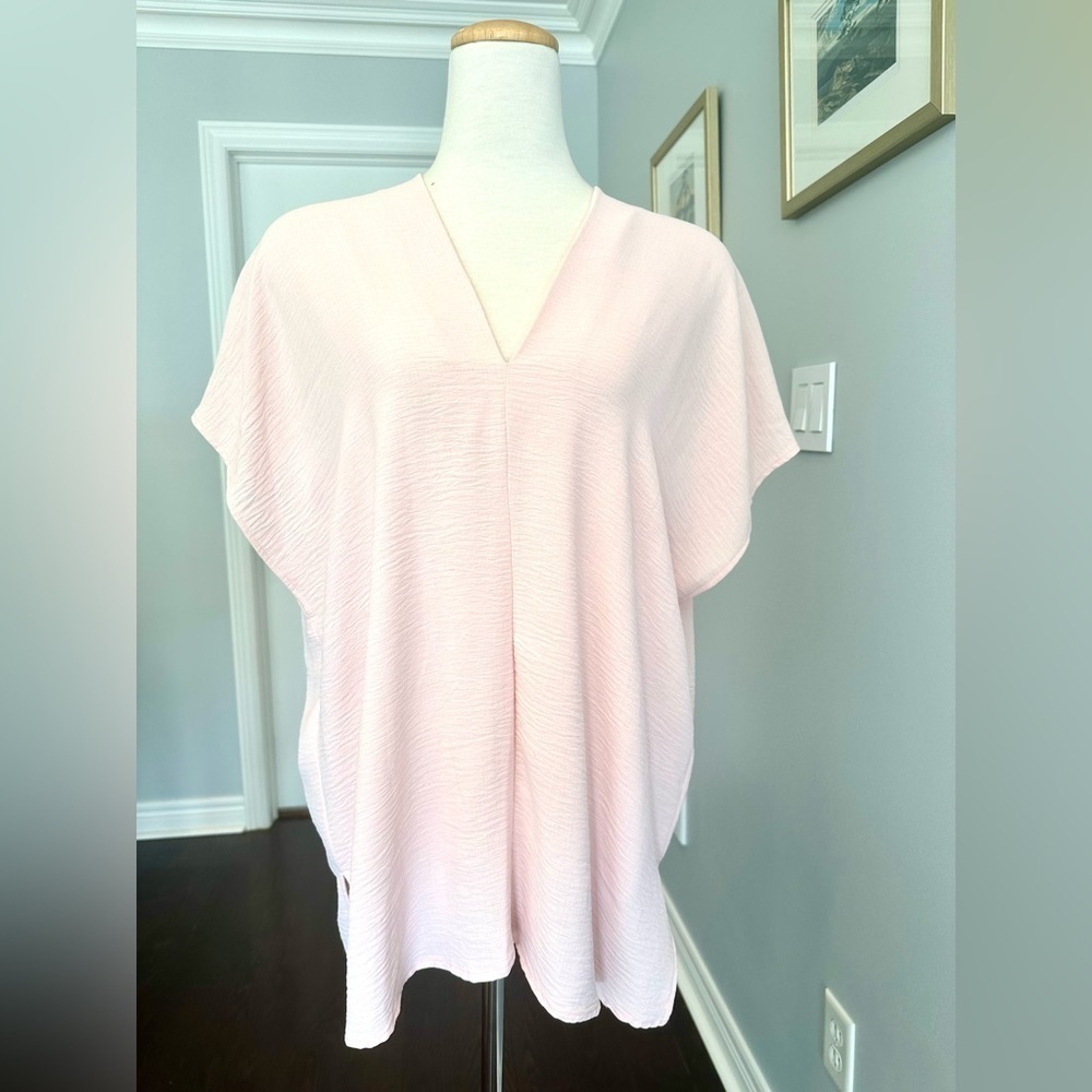 Jax Layered Drapey poncho tunic blouse with extended sleeve